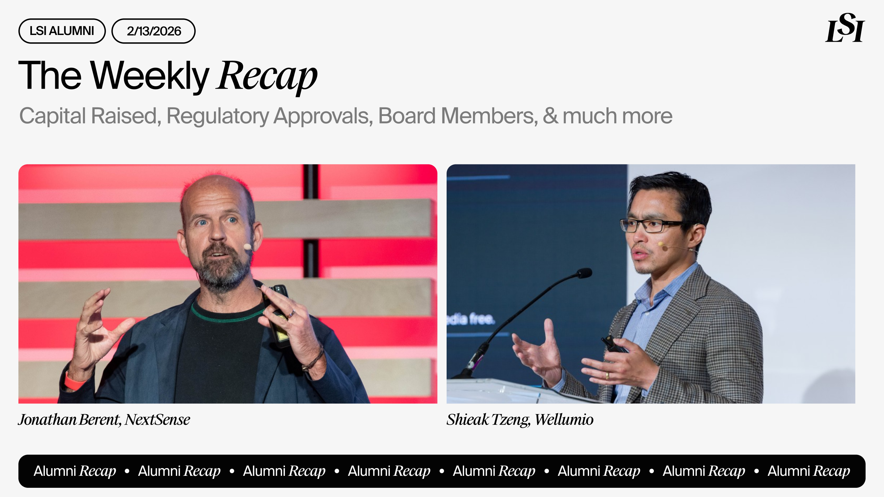 LSI’s Weekly Recap featuring milestones from LSI Alumni companies, including NextSense and Wellumio