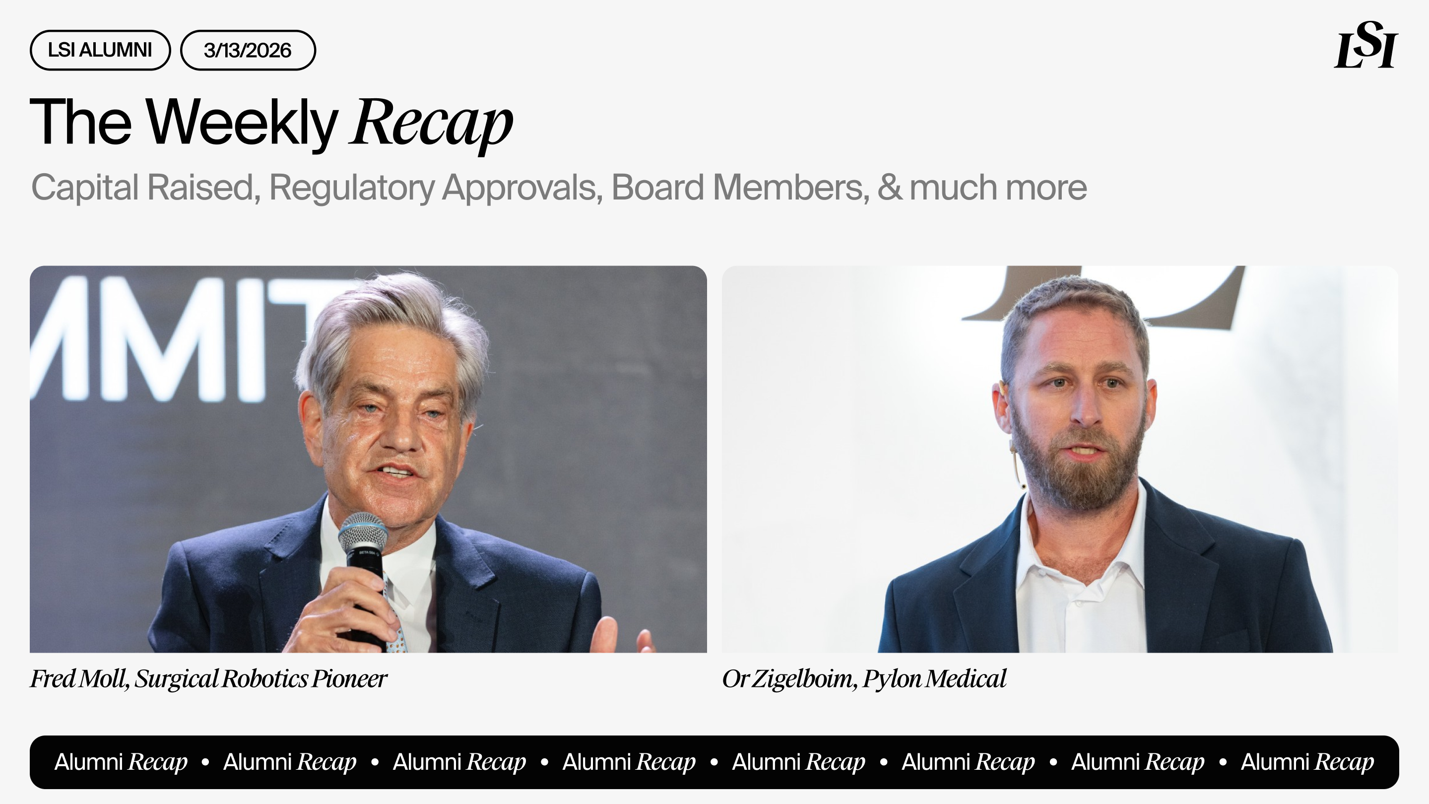 LSI’s Weekly Recap featuring milestones from LSI Alumni companies, including Petal Surgical, Xcath, and Pylon Medical