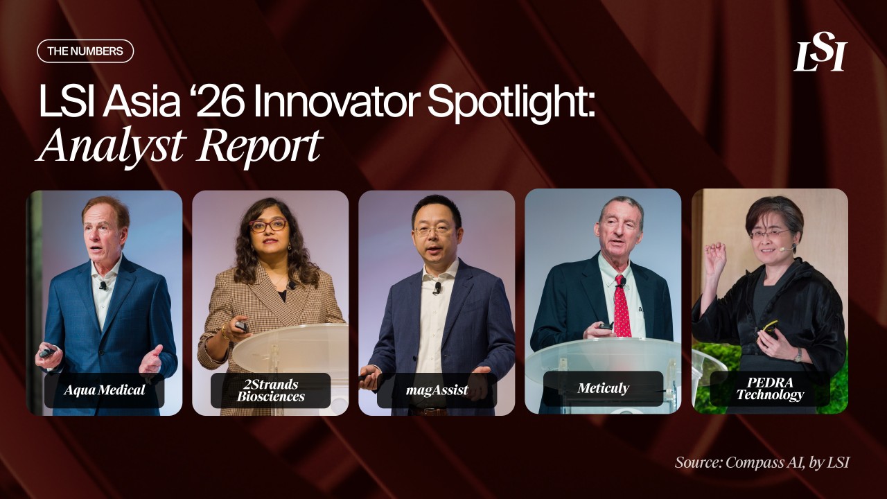 Five medtech startups from LSI Asia 2026, including Aqua Medical, 2Strands Biosciences, magAssist, Meticuly, and PEDRA Technology