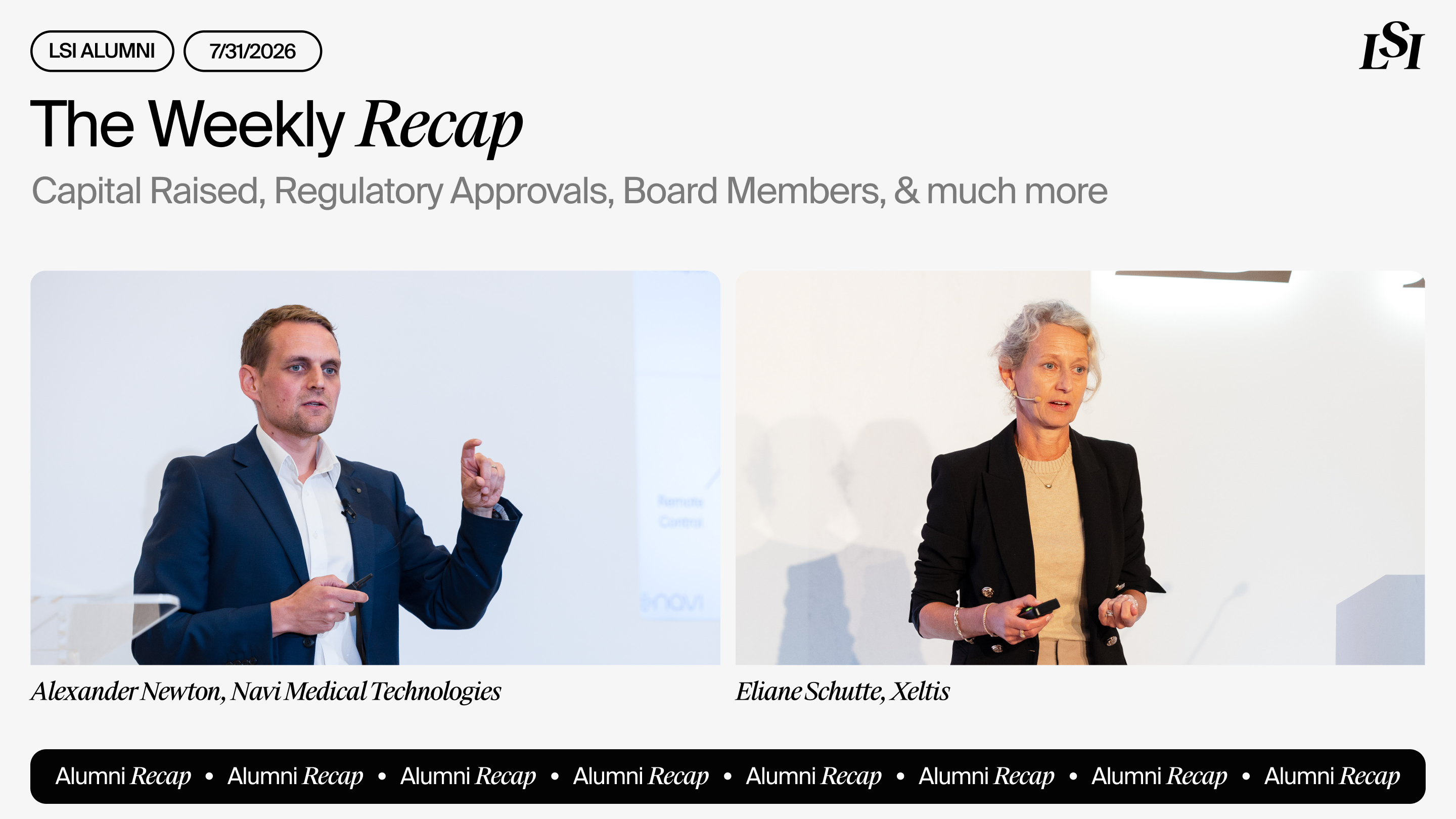 LSI’s Weekly Recap featuring milestones from LSI Alumni companies, including Navi Medical Technologies and Xeltis